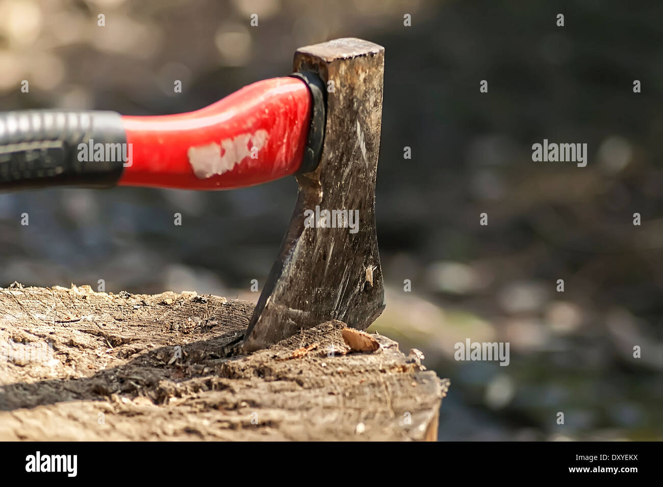 Closeup of an axe Stock Photo