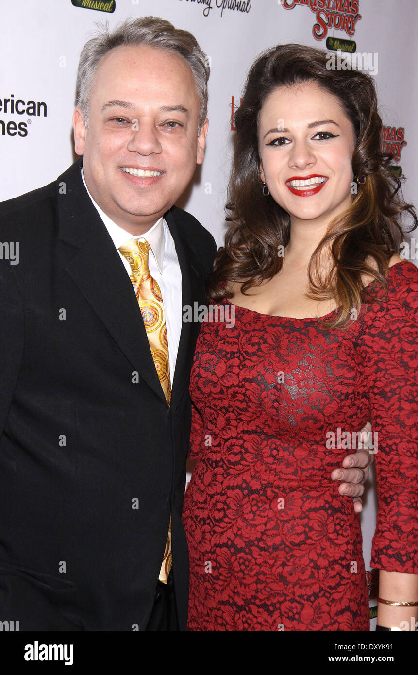 The premiere of 'A Christmas Story The Musical’ at the Lunt-Fontanne Theatre – Arrivals Featuring: Roy Miller,Guest Where: New York United States When: 19 Nov 2012 Stock Photo