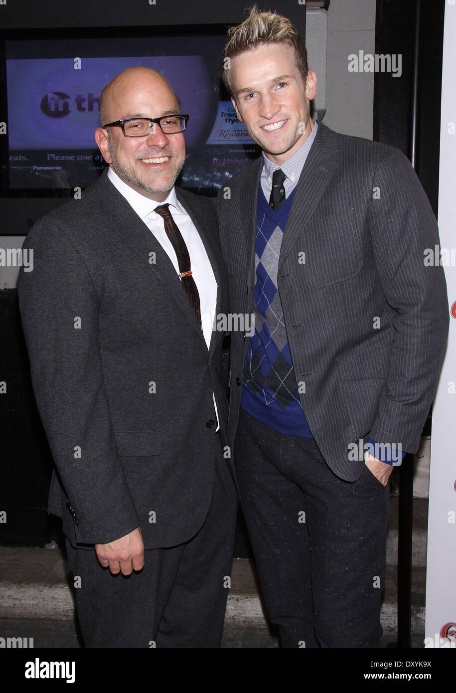The premiere of 'A Christmas Story The Musical’ at the Lunt-Fontanne Theatre – Arrivals Featuring: Eric Rosen,Claybourne Elder Where: New York United States When: 19 Nov 2012 Stock Photo