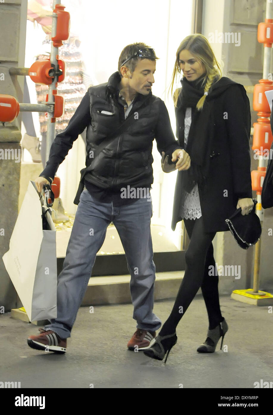 Italian Motorcycle Champion Max Biaggi And His Girlfriend Eleonora Pedron Do Some Late Night Shopping In Milan Featuring Max Biaggi Eleonora Pedron Where Milan Italy When 22 Nov 2012 Stock Photo Alamy