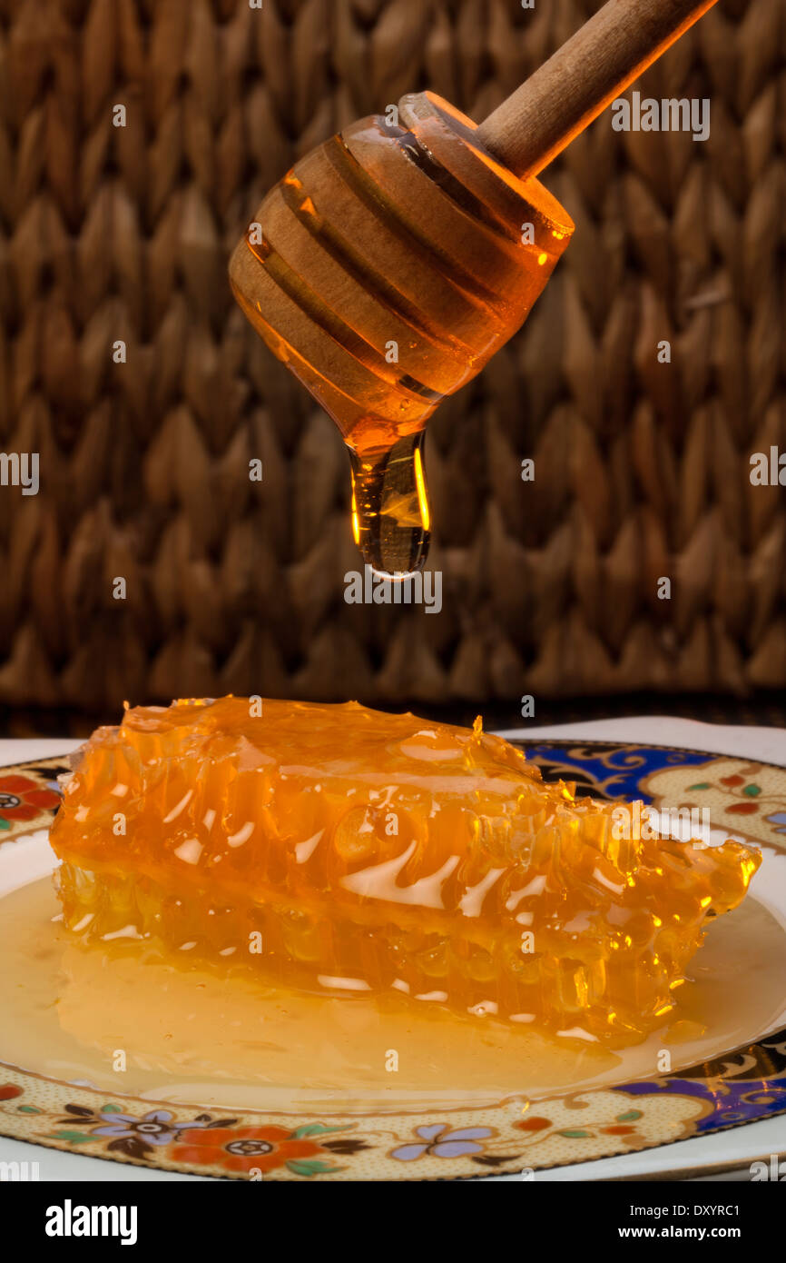 Honey - Honeycomb Stock Photo