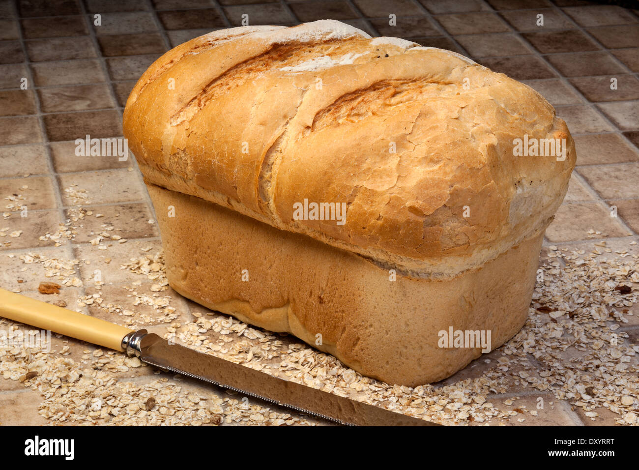 A loaf of farmhouse bread Stock Photo
