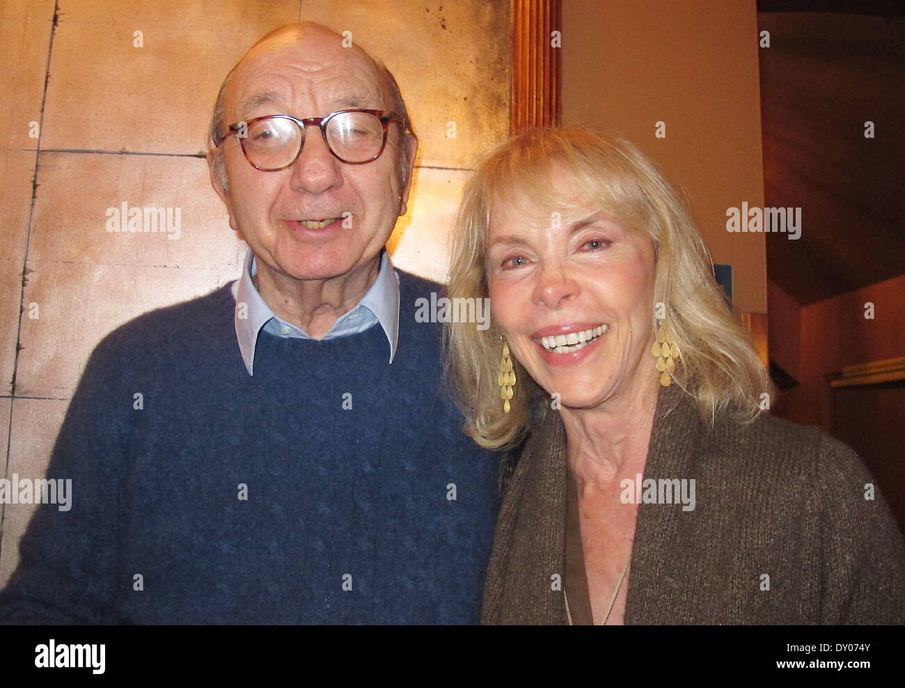 Neil Simon and his wife Elaine attended the Broadway show 'A Christmas Story The Musical' on Broadway at the Lunt-Fontanne Theatre Featuring: Neil Simon,Elaine Simon Where: New York City NY United States When: 03 Dec 2012 Stock Photo