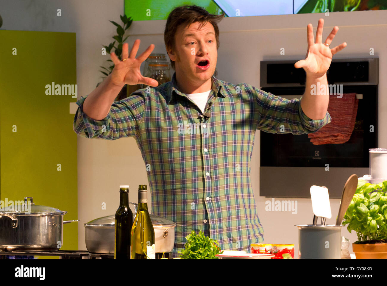 Jamie Oliver's Taste of Christmas Cooking demonstration at the London ...