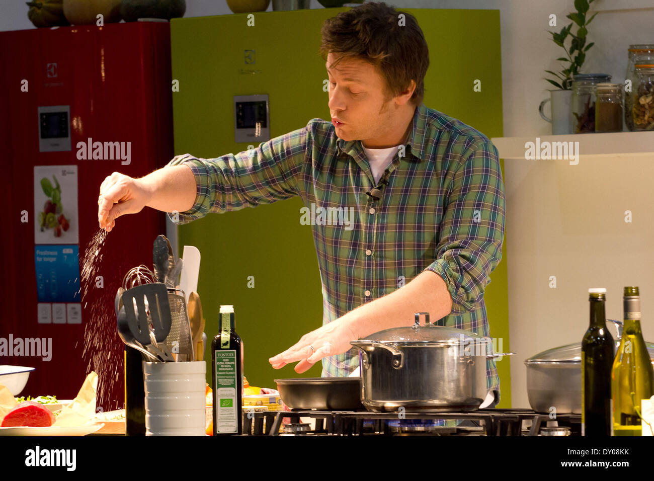 Jamie Oliver's Taste of Christmas Cooking demonstration at the London ...
