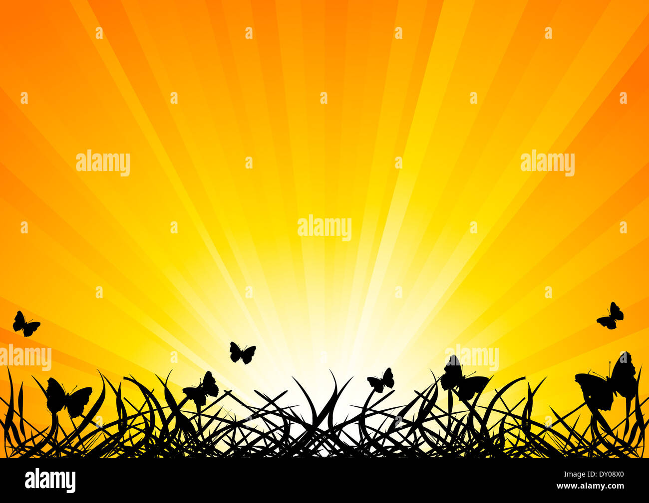 Vector background with butterfly; clip-art Stock Photo - Alamy
