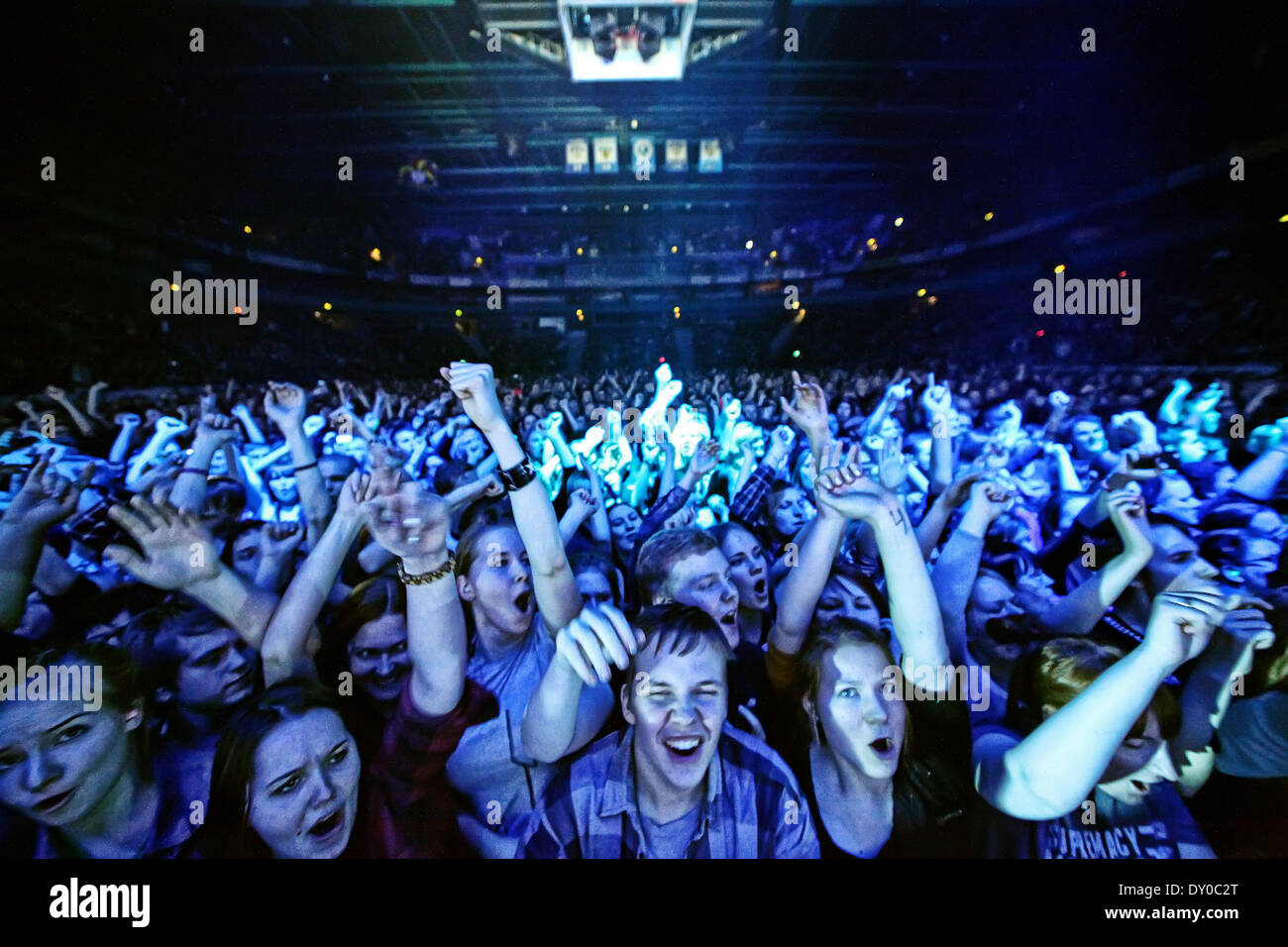 Muse performing live in concert at the Hartwall Arena Featuring: Crowd  Where: Helsinki Finland When: 10 Dec 2012 Stock Photo - Alamy