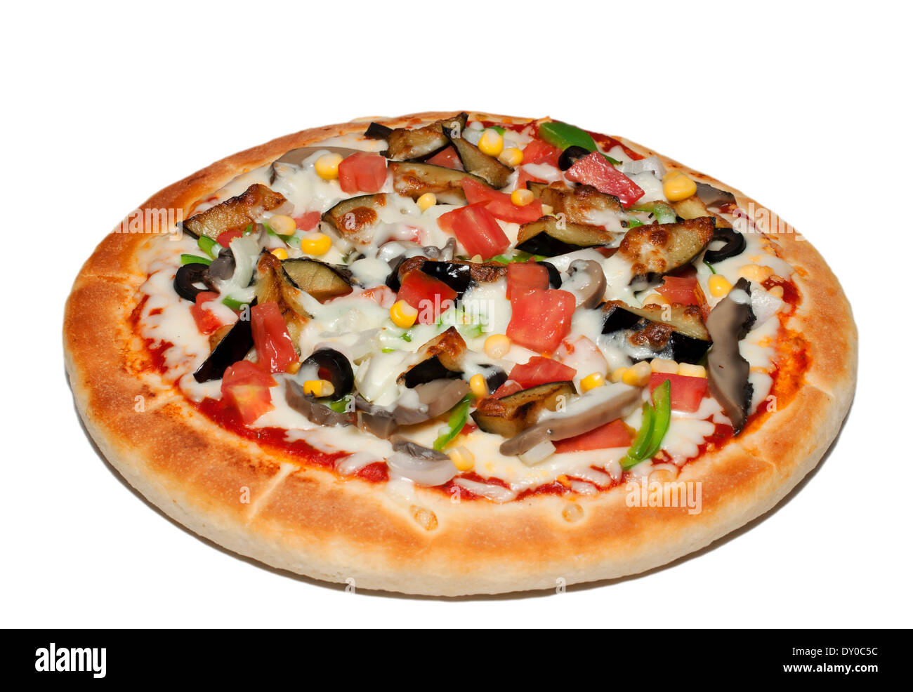 Tasty vegetable pizza, isolated Stock Photo