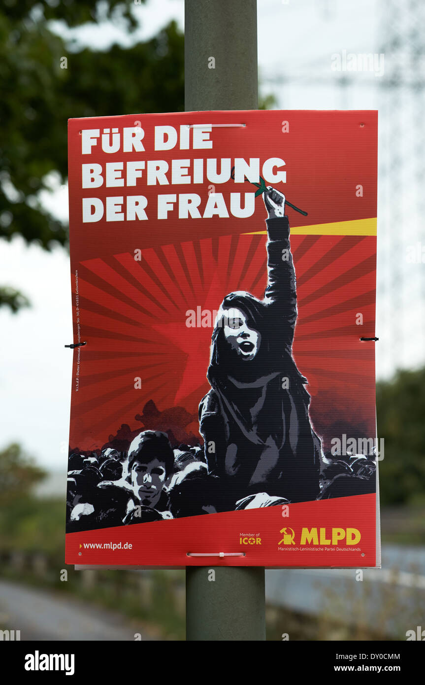 Political poster for the Marxist Leninist Party Germany Stock Photo