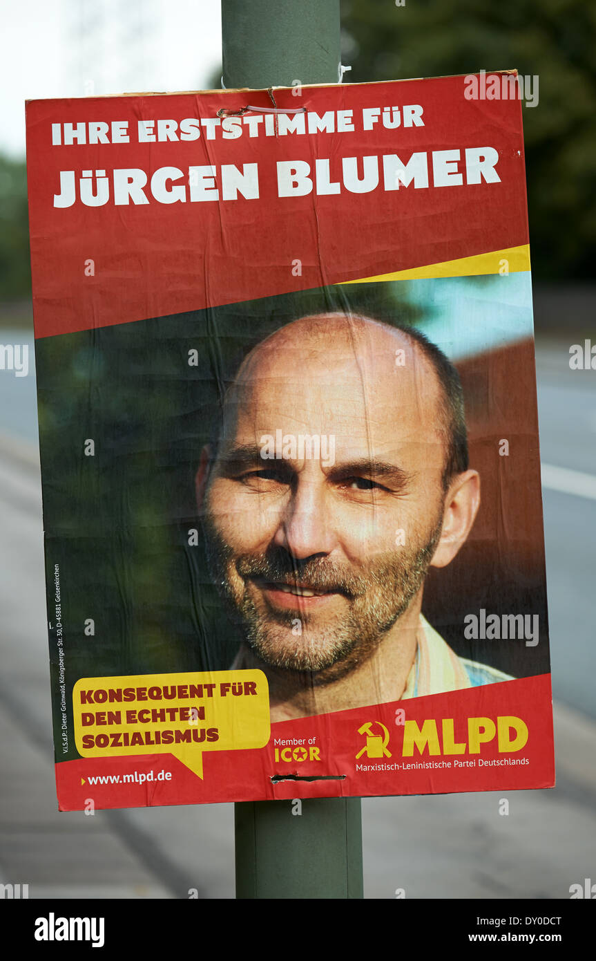 Political poster for the Marxist Leninist Party Germany Stock Photo