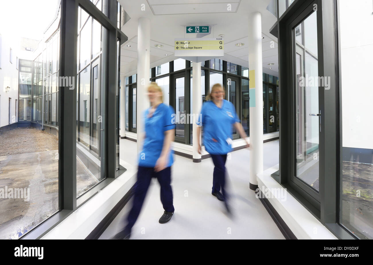 Interior of Aberdeen Community Health and Care Village in the city of Aberdeen, Scotland, UK Stock Photo