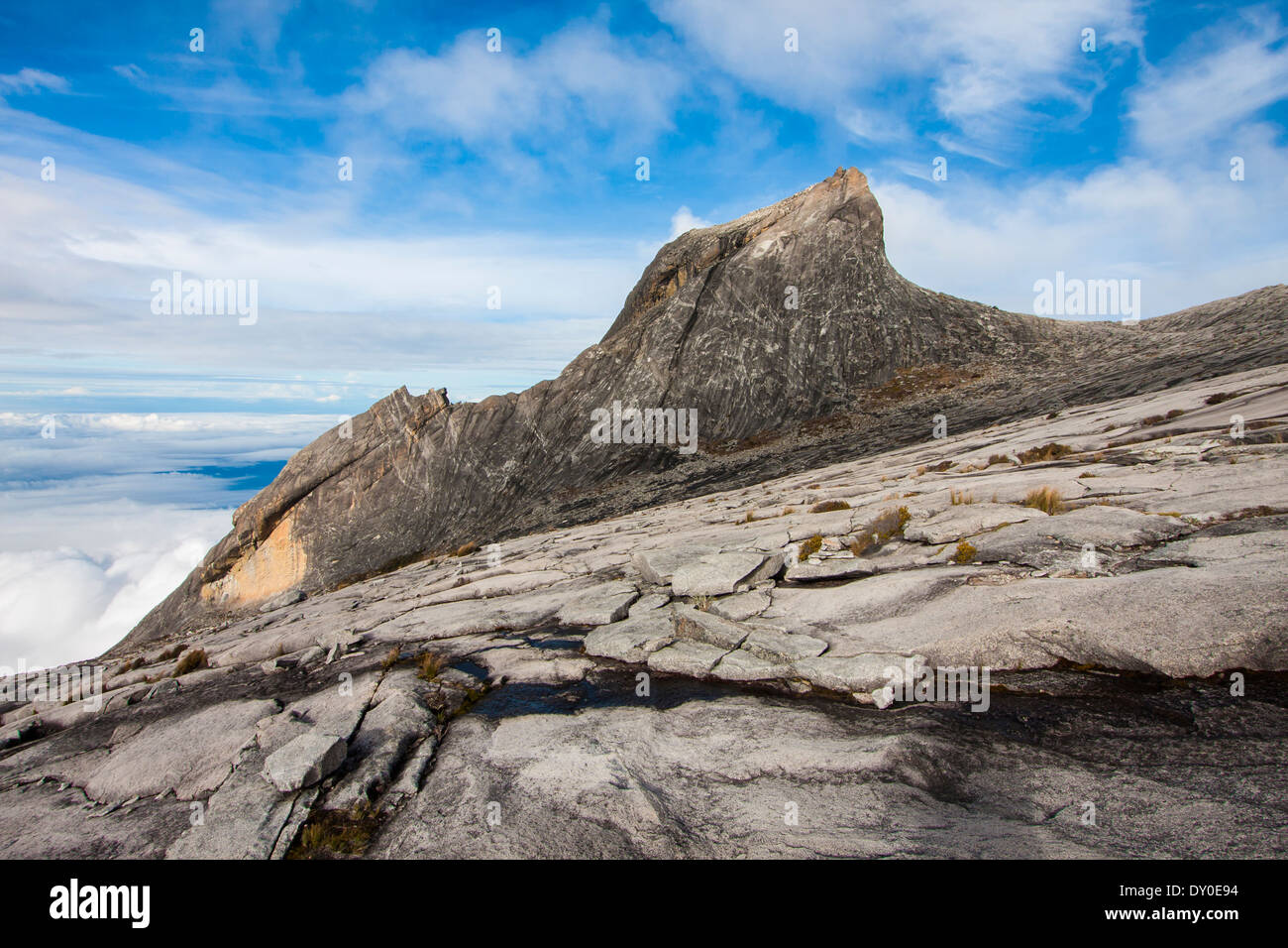 Mount Kinabalu is the highest mountain on the island of Borneo(4,095m). Stock Photo