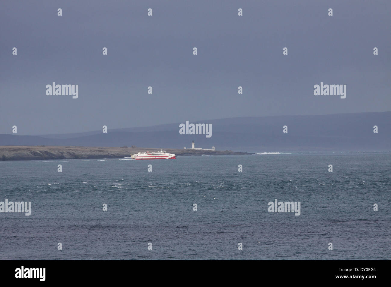 Pentland Ferry departing Gills Bay to Orkney Scotland March 2014 Stock