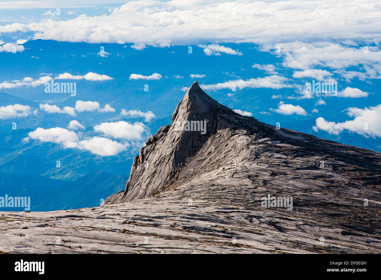 Mount Kinabalu is the highest mountain on the island of Borneo(4,095m). Stock Photo