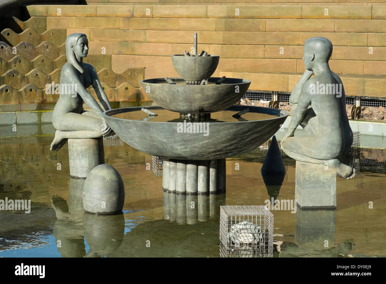Water statues in Victoria Square Birmingham England Stock Photo Alamy