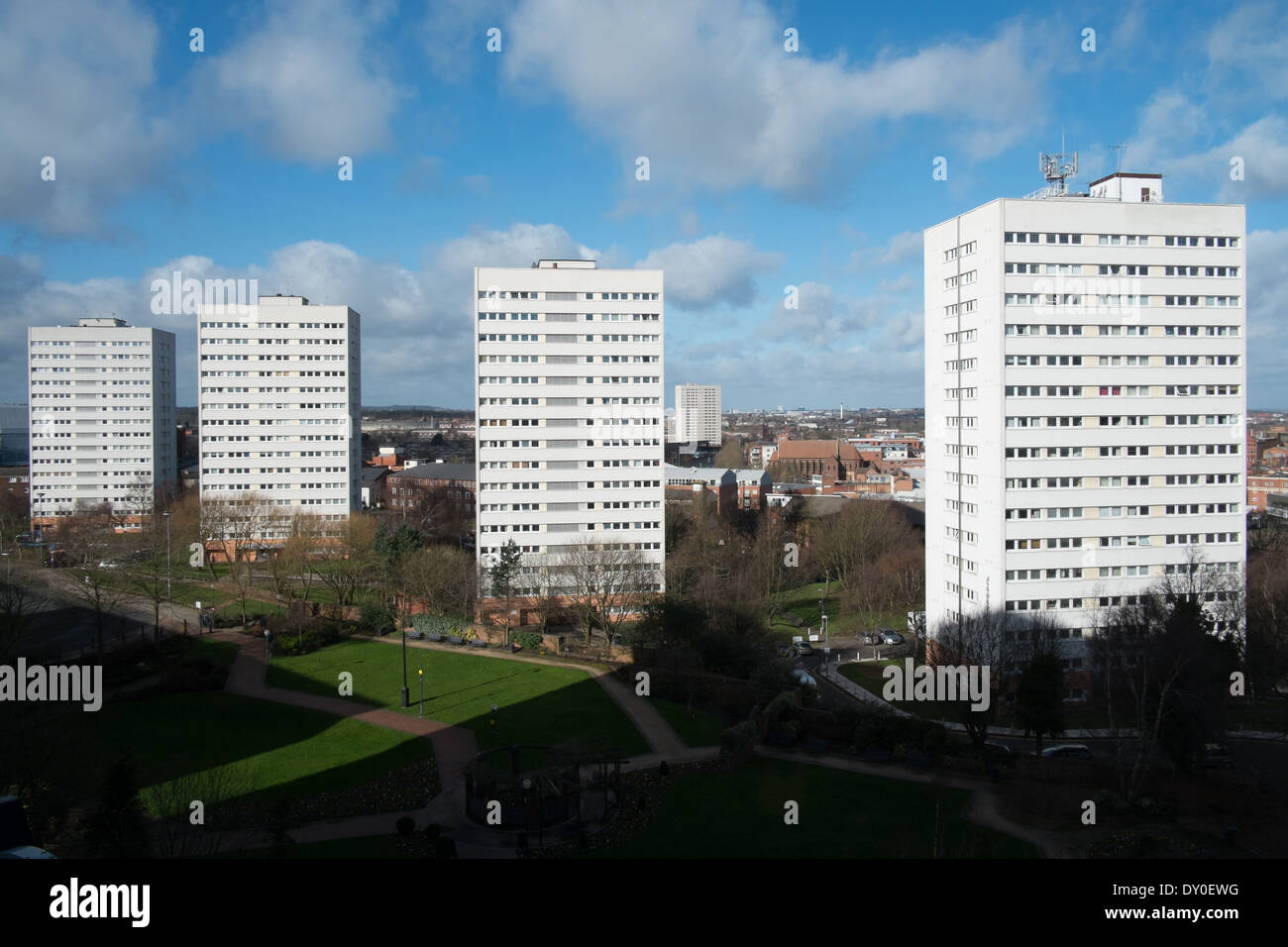 social housing tower blocks Birmingham England Stock Photo Alamy
