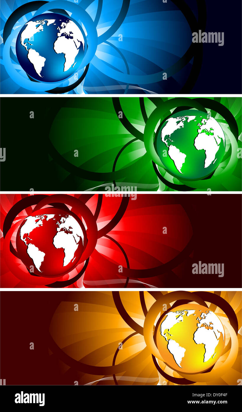 Vector bright banners with globe hi-res stock photography and images ...