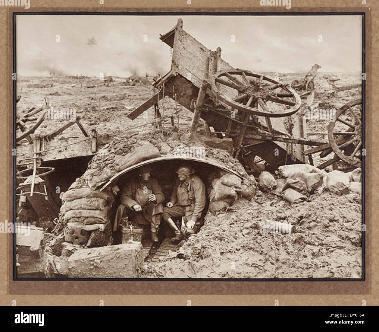 Windy outpost on Westhoek Ridge Stock Photo