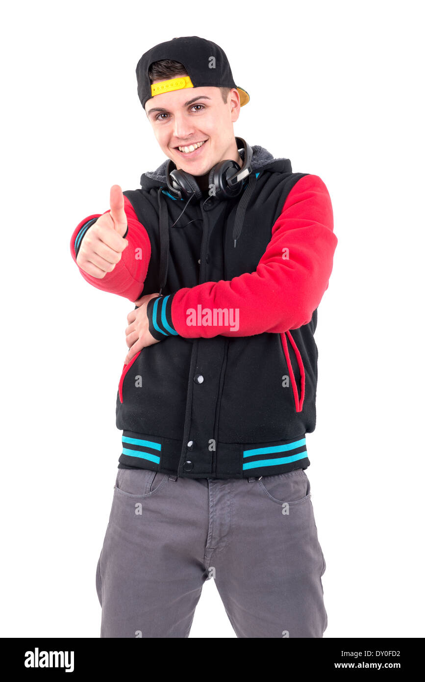 Casual young man posing isolated in white Stock Photo - Alamy