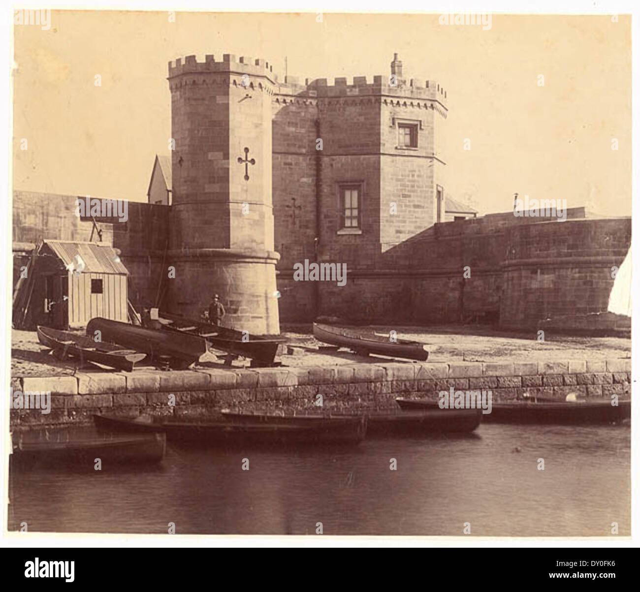 Fort Macquarie ca.1870 from Sydney Streets and Buildings, 1861-ca.1900 / chiefly by Kerry & Co. Stock Photo