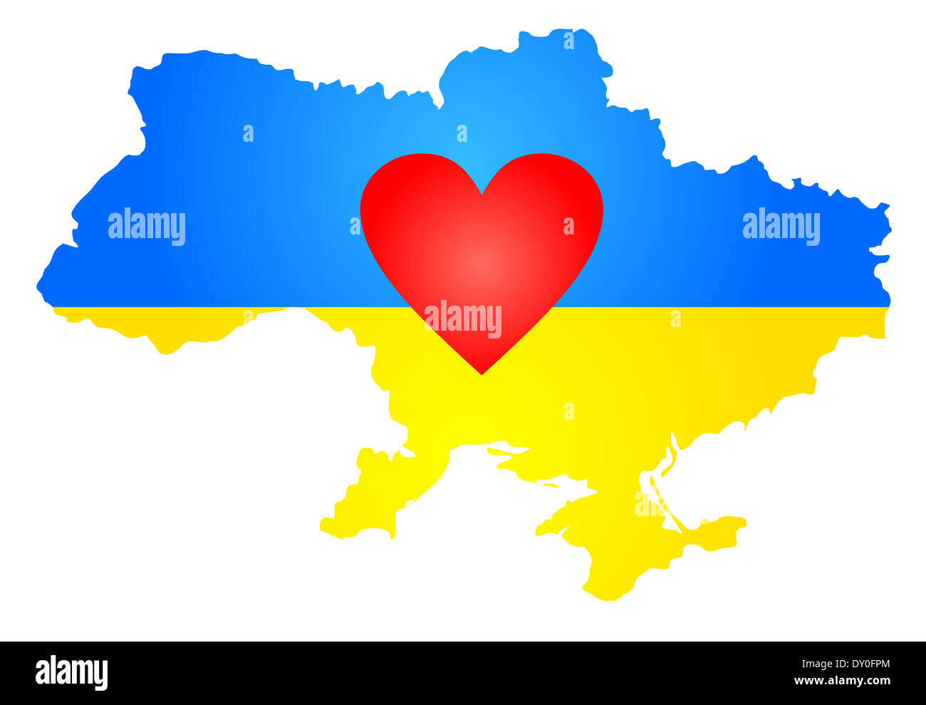 Silhouette of Ukraine Stock Photo