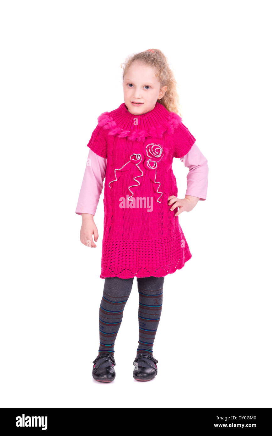 Young girl posing isolated in white Stock Photo - Alamy