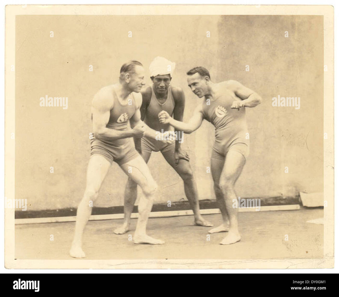 Snowy Baker, Duke Kahanamoku and Frank Beaurepaire, Sydney, [between 1914-1924] / photographer unknown Stock Photo