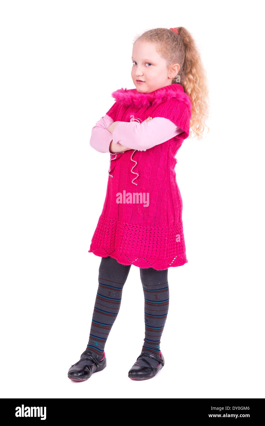 Young girl posing isolated in white Stock Photo - Alamy