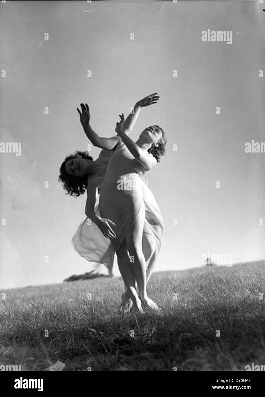 Emmy Towsey (Taussig) and Evelyn Ippen, Bodenwieser Ballet in Centennial Park, Sydney, ca. 1939 / Max Dupain Stock Photo