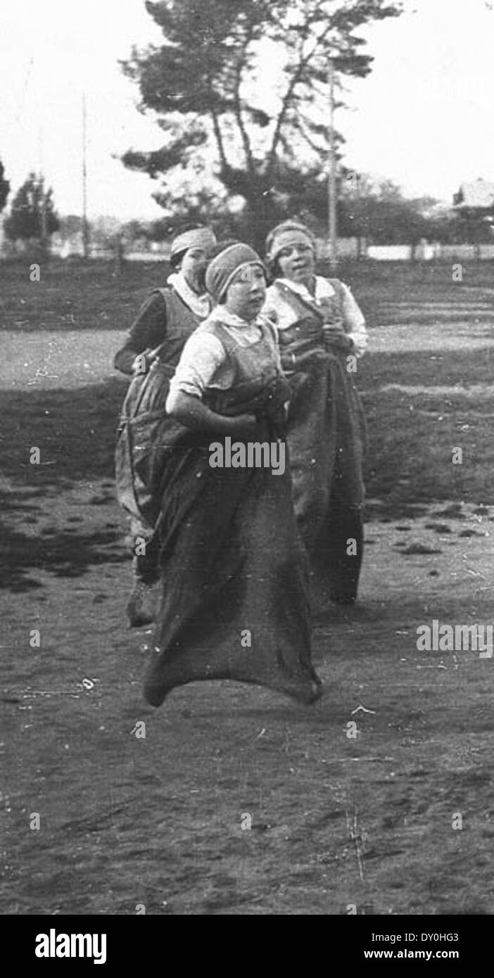 Cootamundra Public School athletics. Sack race, unknown date / photographer unknown Stock Photo