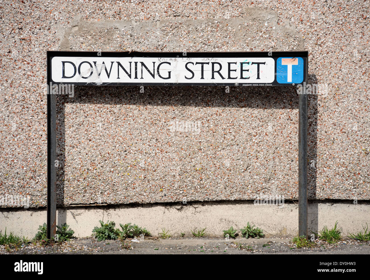 A Downing Street sign in Newport, S Wales - a name shared with the Prime Ministers residence in Westminster, London UK Stock Photo