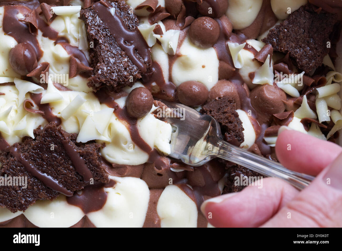 Marks & Spencer chocolate brownie traybake Stock Photo