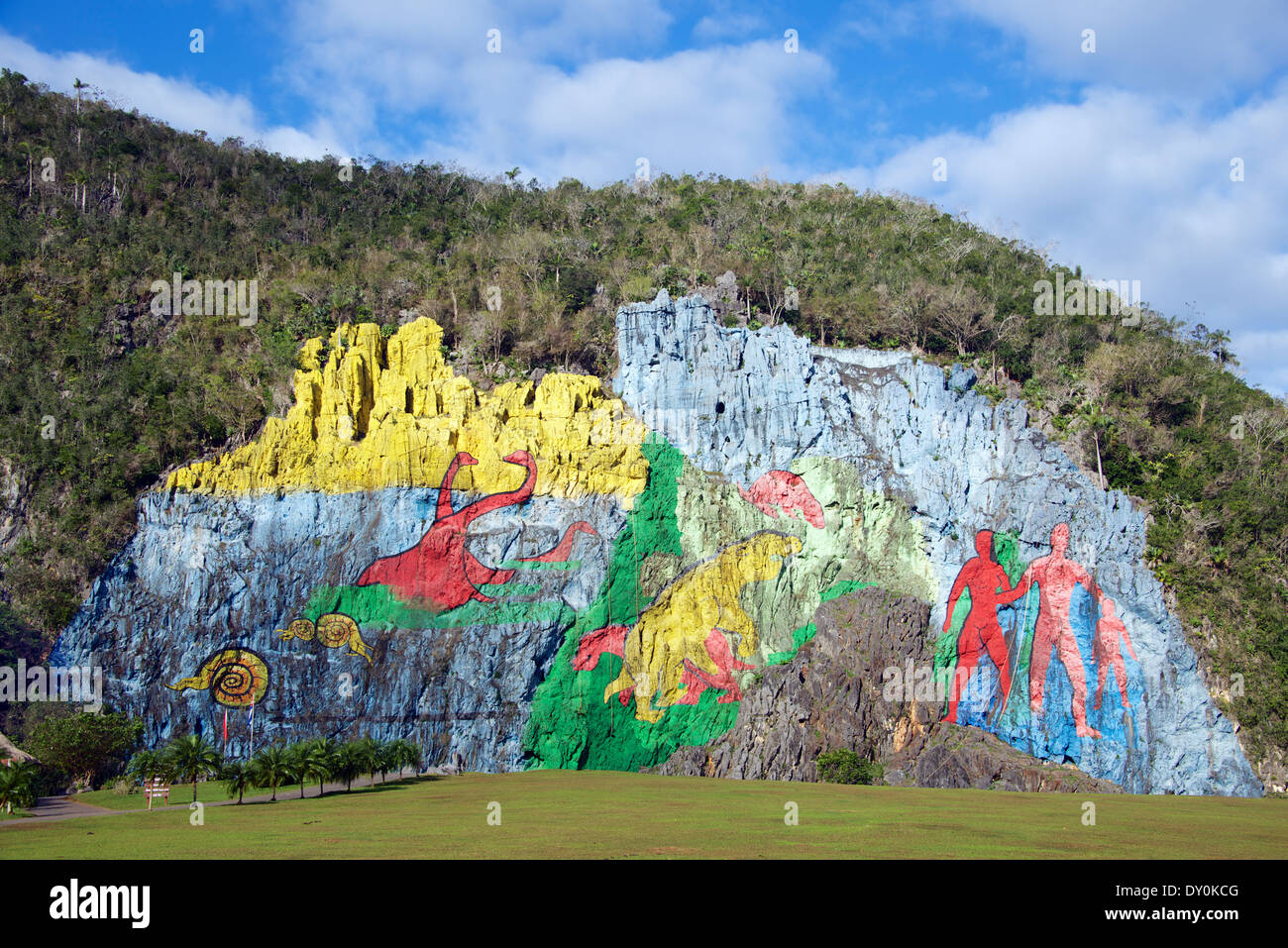 Mural de la Prehistoria Vinales Valley Cuba Stock Photo