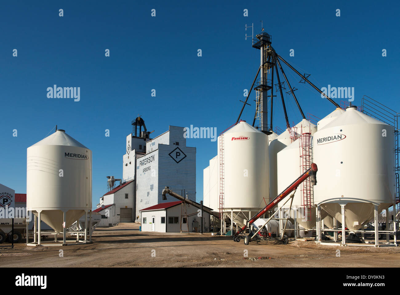 Grain storage containers; Teulon, Manitoba, Canada Stock Photo Alamy