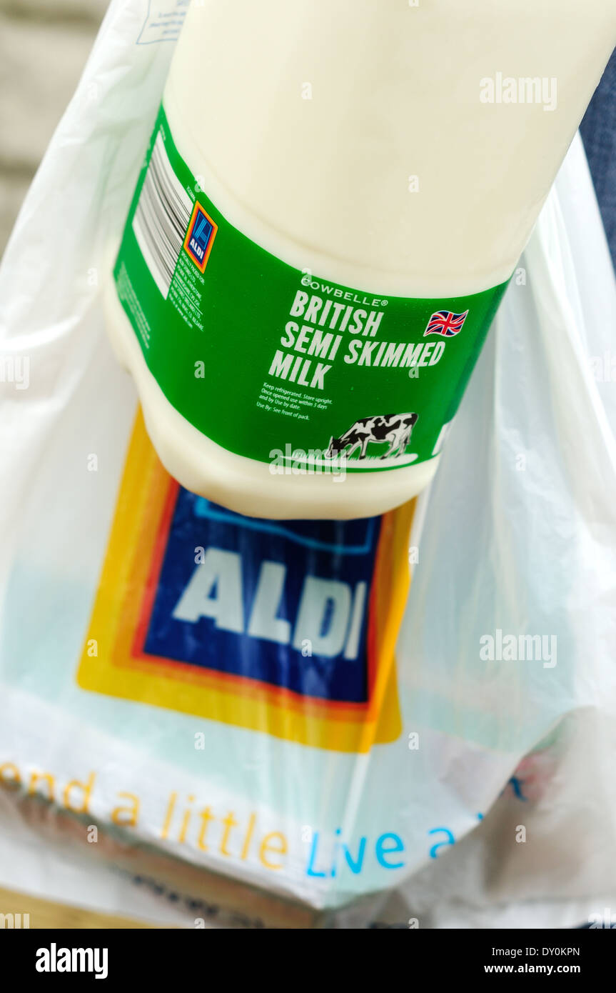 Aldi Four Pint Milk Stock Photo Alamy