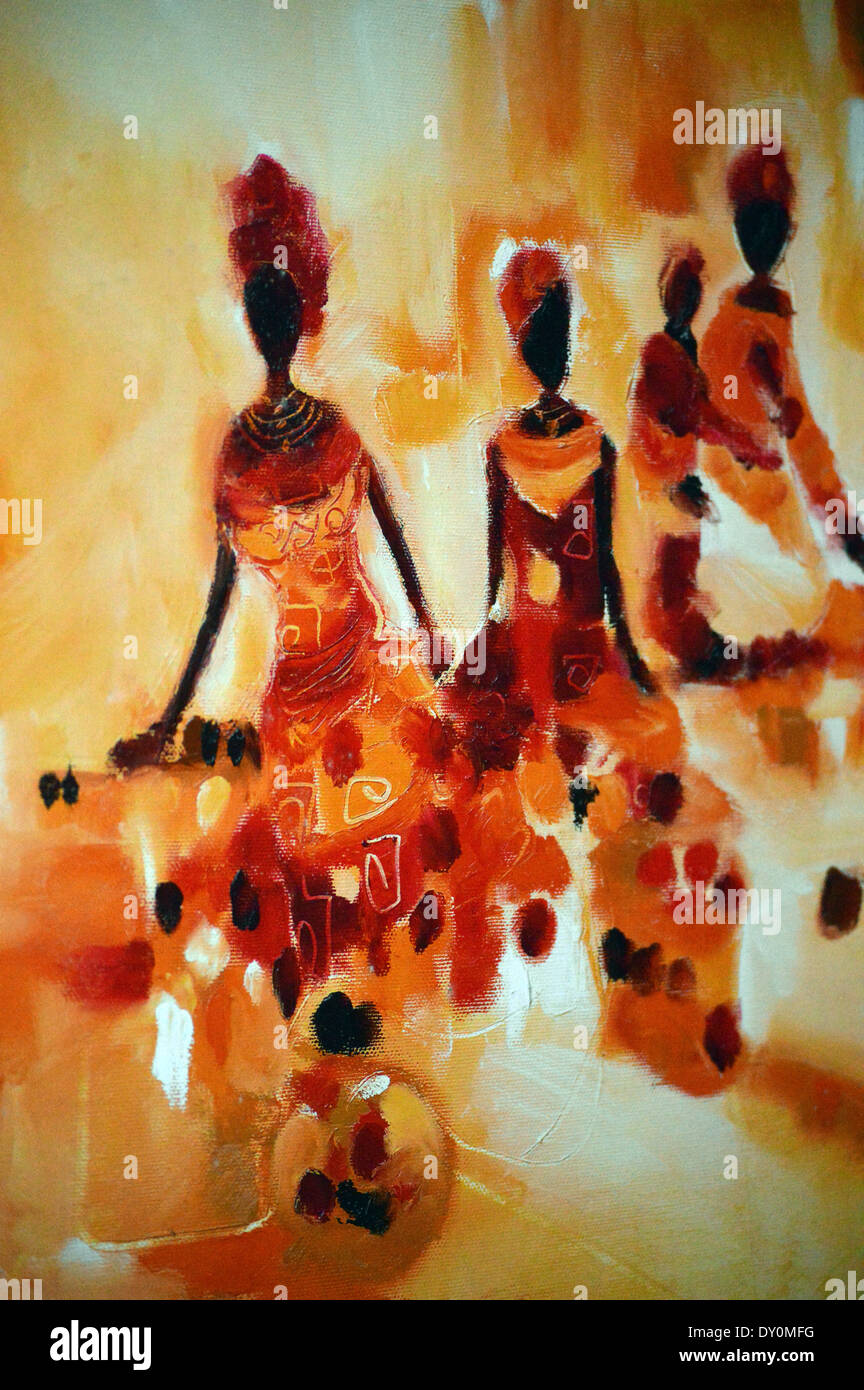 Black african art painting hi-res stock photography and images - Alamy