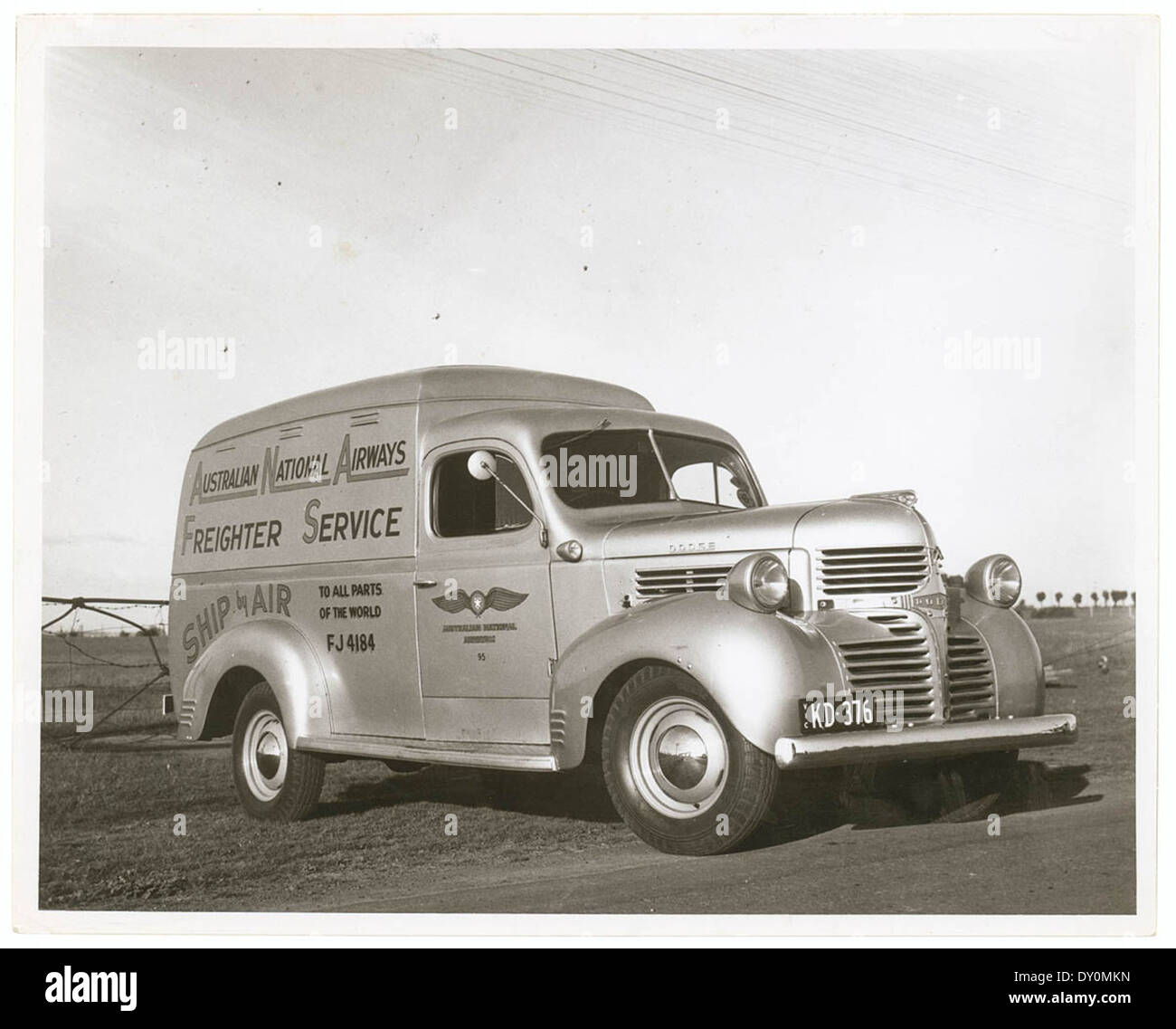 Australian National Airways Freighter Service van, 1946 model / ANA Publicity Dept Stock Photo