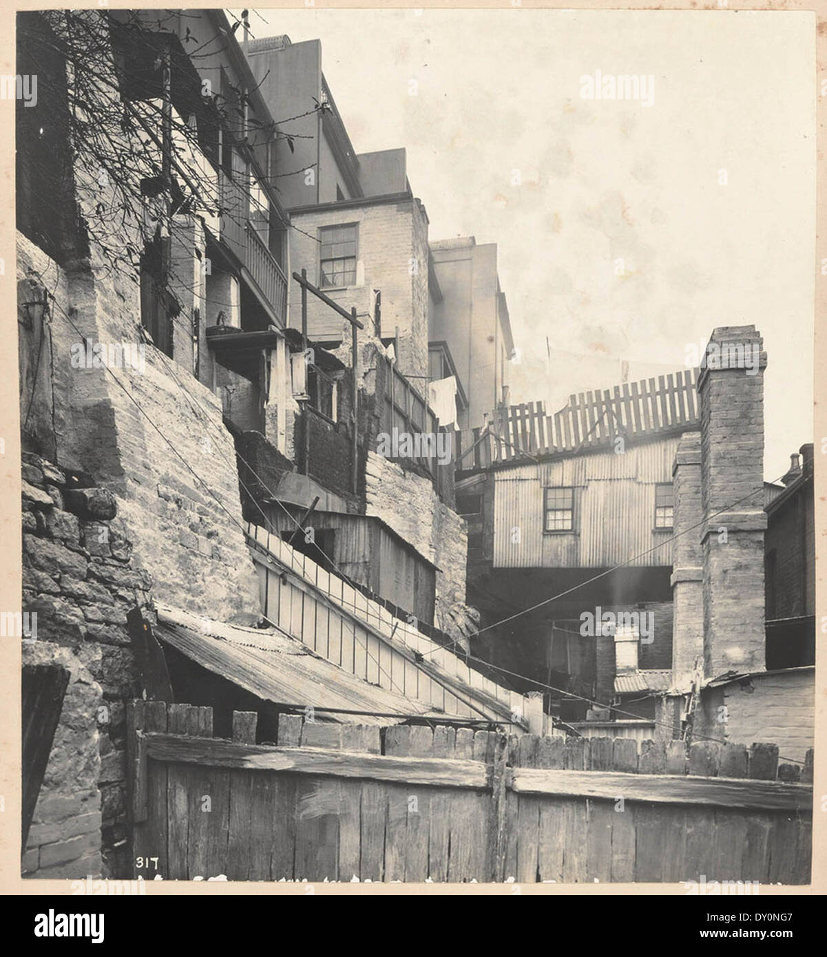 At rear of Gloucester-street, from Views taken during Cleansing Operations, Quarantine Area, Sydney, 1900, Vol. V / under the supervision of Mr George McCredie, F.I.A., N.S.W. photographed by John Degotardi Jr. Stock Photo