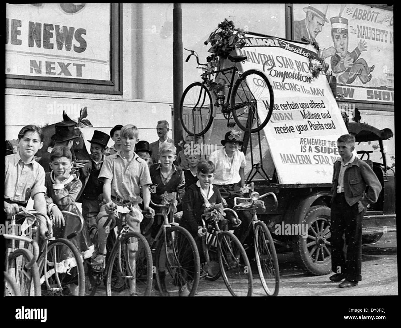 Malvern Star Bicycle Competition, Stanmore Theatre (taken for Acme Theatres), 4 May 1946, by Sam Hood Stock Photo