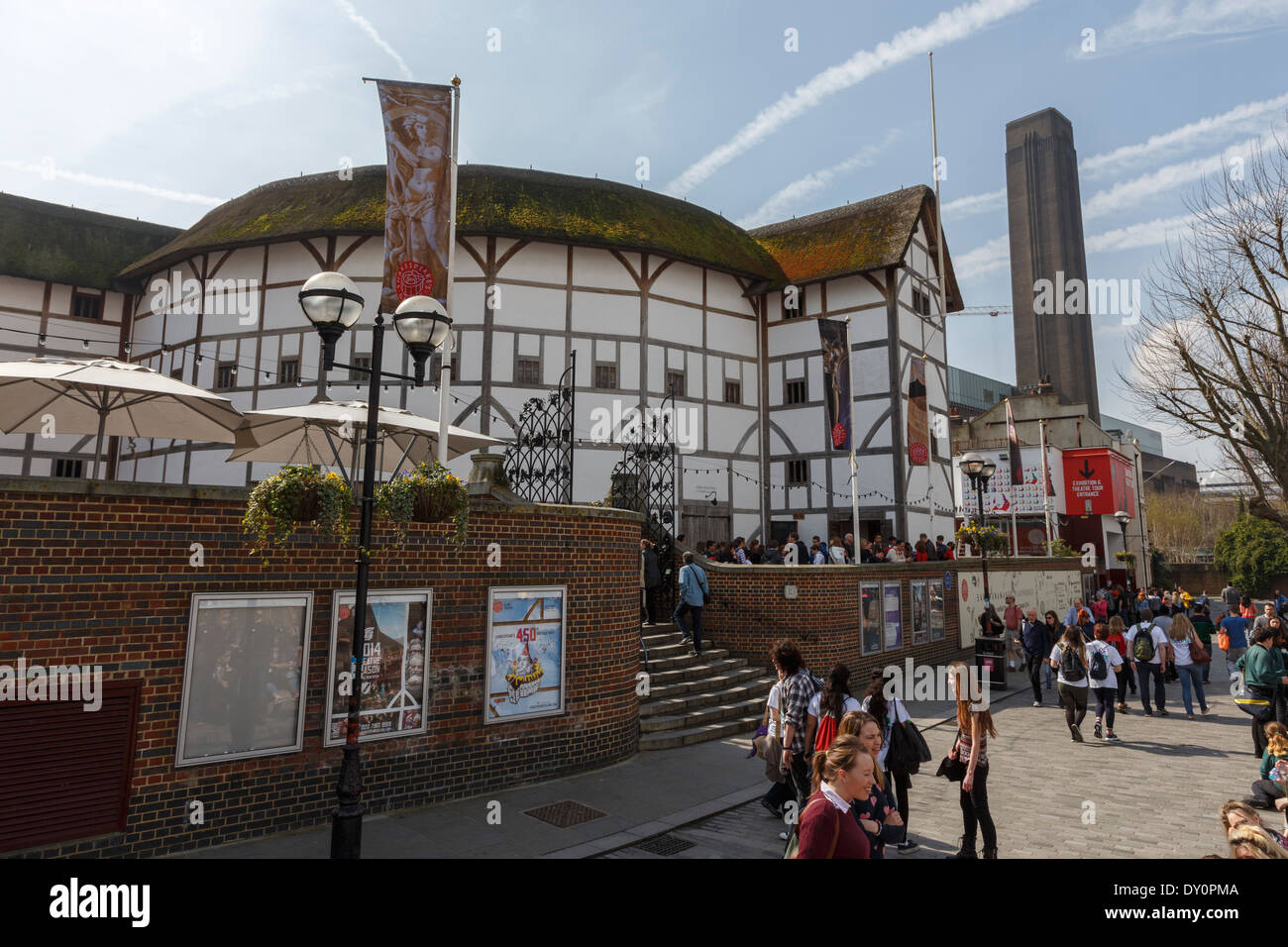 The Globe Theatre London associated with William Shakespeare. Stock Photo