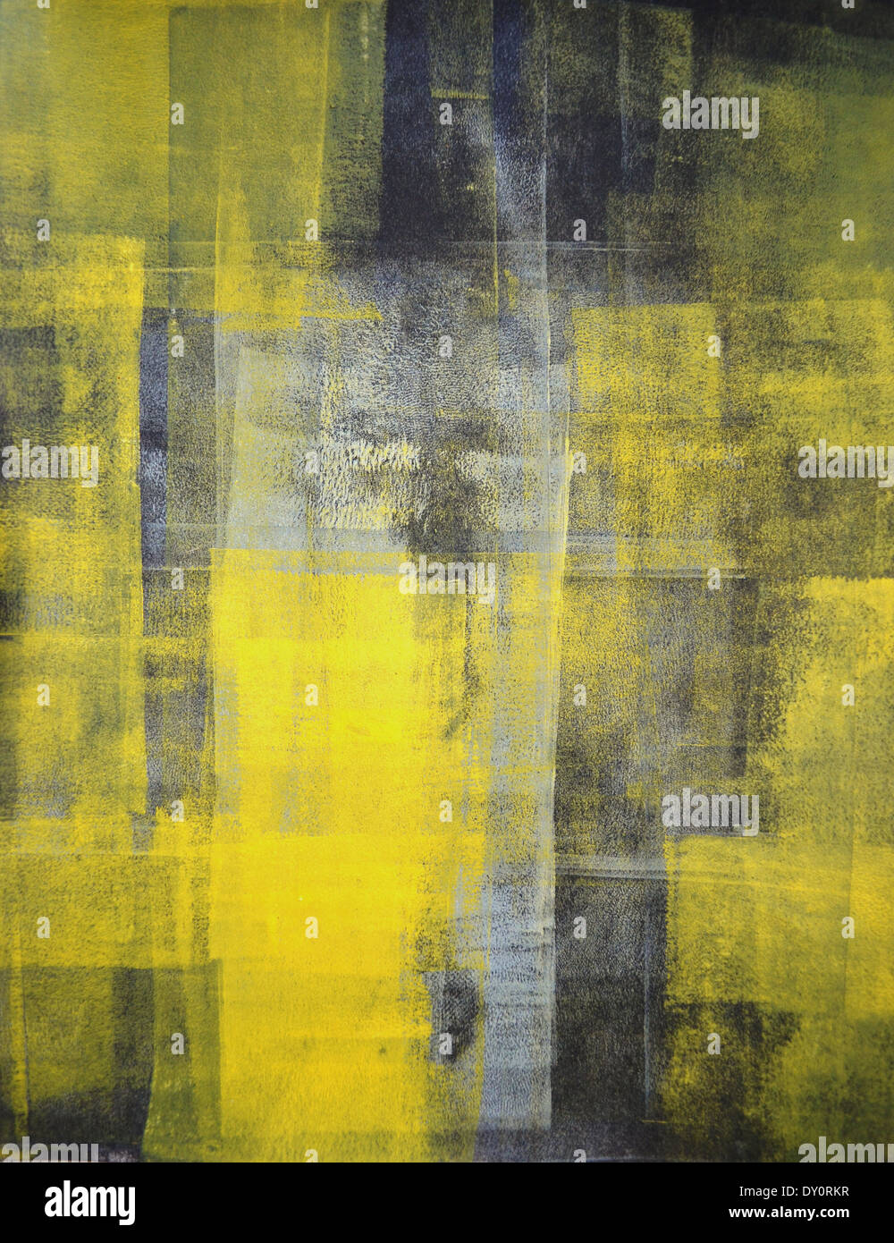 Black and Yellow Abstract Art Painting Stock Photo - Alamy