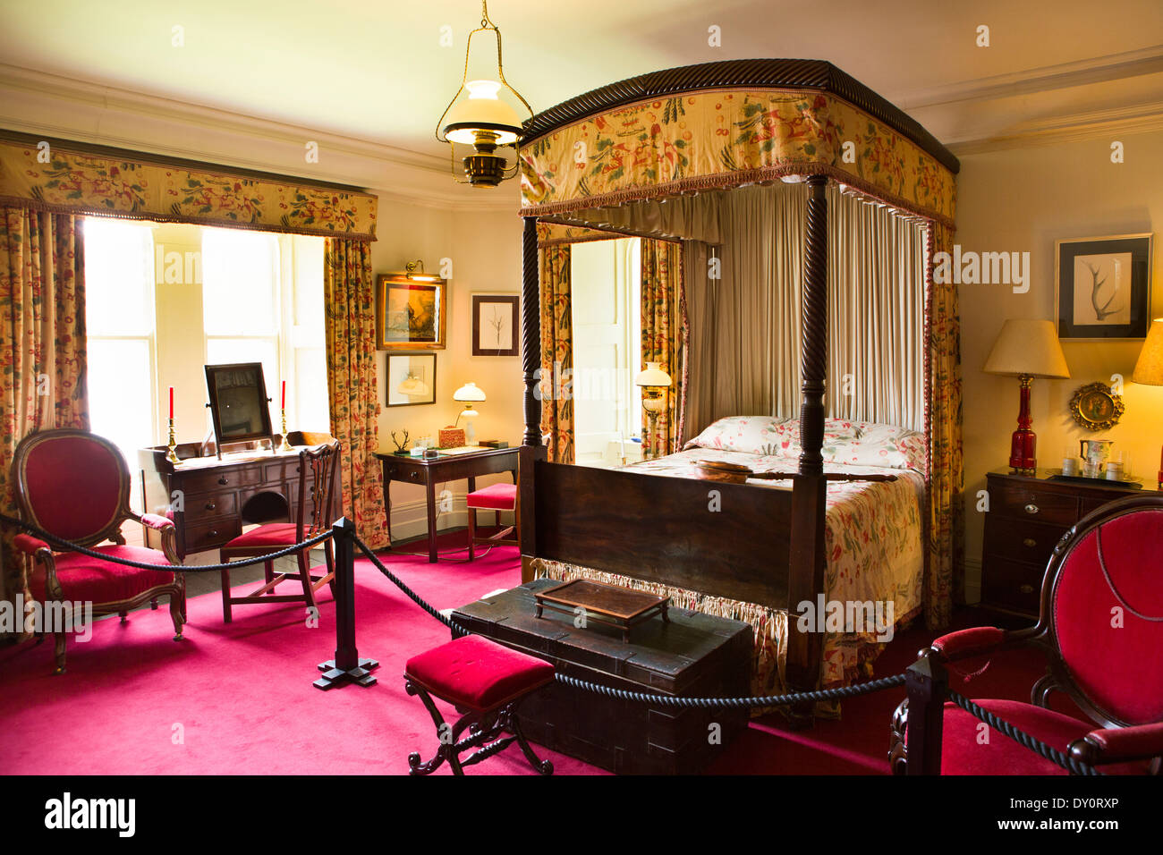 Ireland, Co Donegal, Glenveagh Castle, interior, Guest Bedroom Stock Photo
