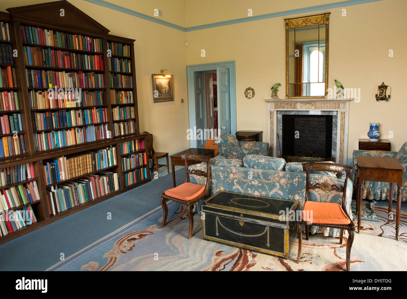 Ireland, Co Donegal, Glenveagh Castle, interior, the Library Stock