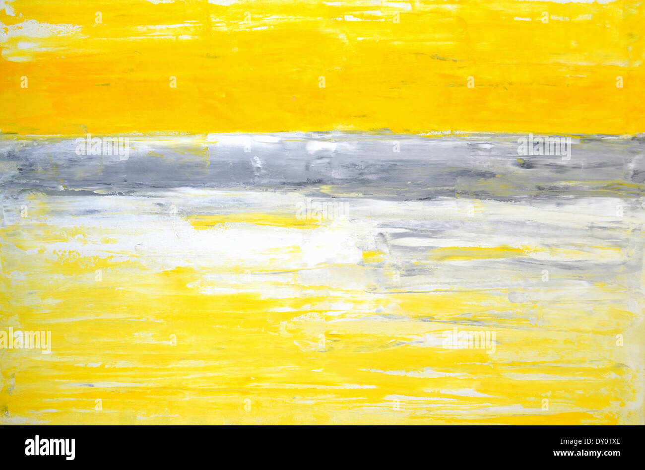 Grey and Yellow Abstract Art Painting Stock Photo