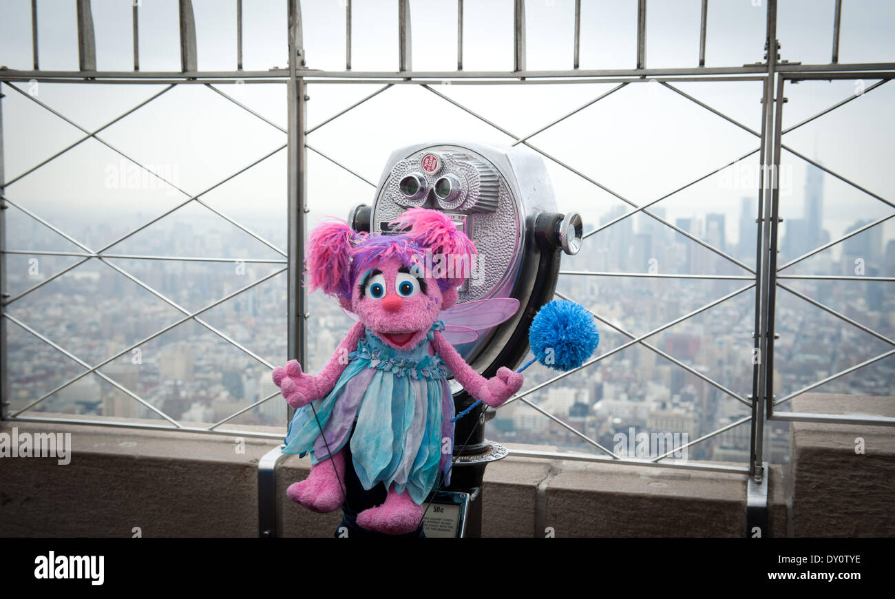 Manhattan, New York, USA. 2nd Apr, 2014. Sesame Street's Abby Cadabby