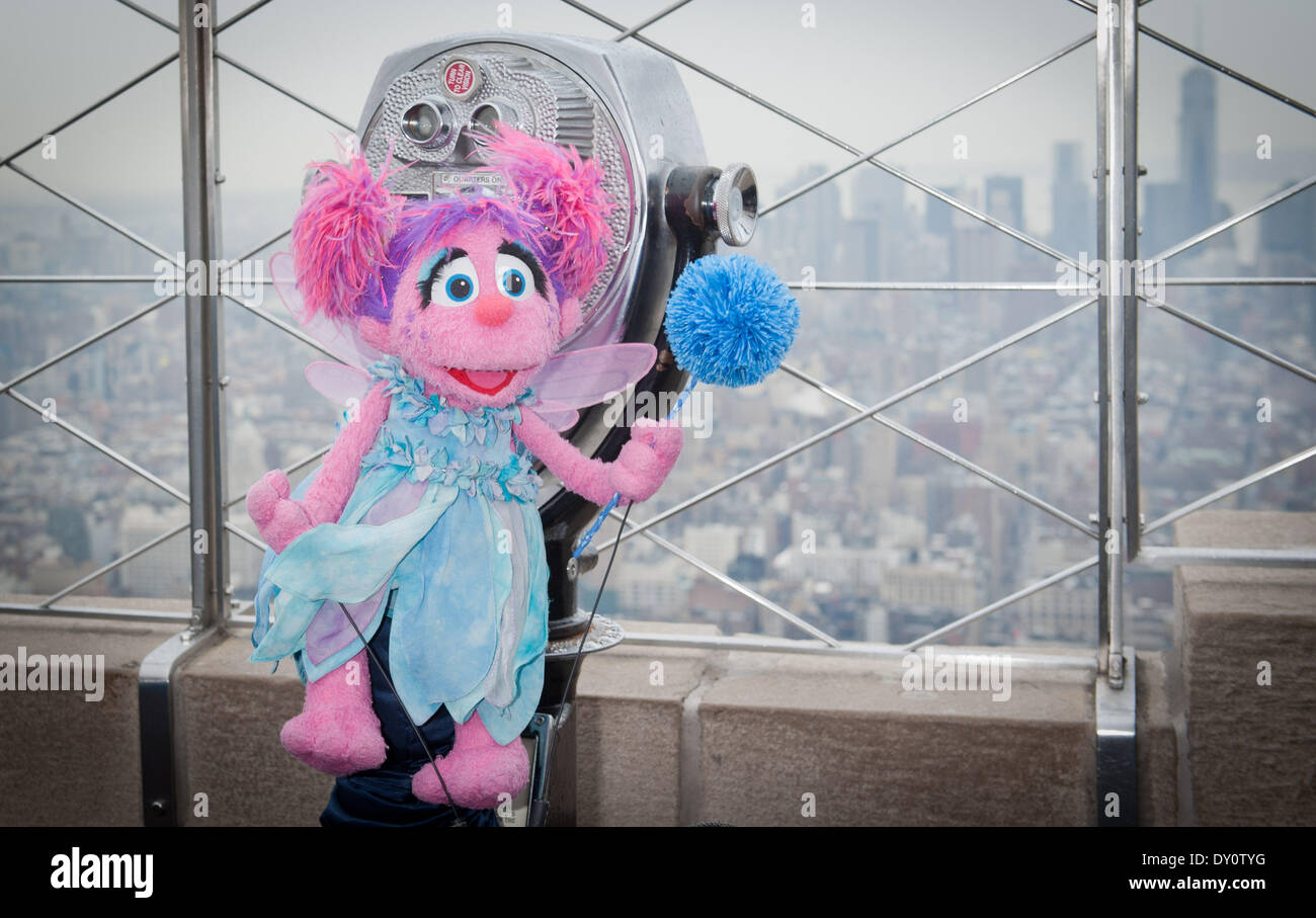 Manhattan, New York, USA. 2nd Apr, 2014. Sesame Street's Abby Cadabby