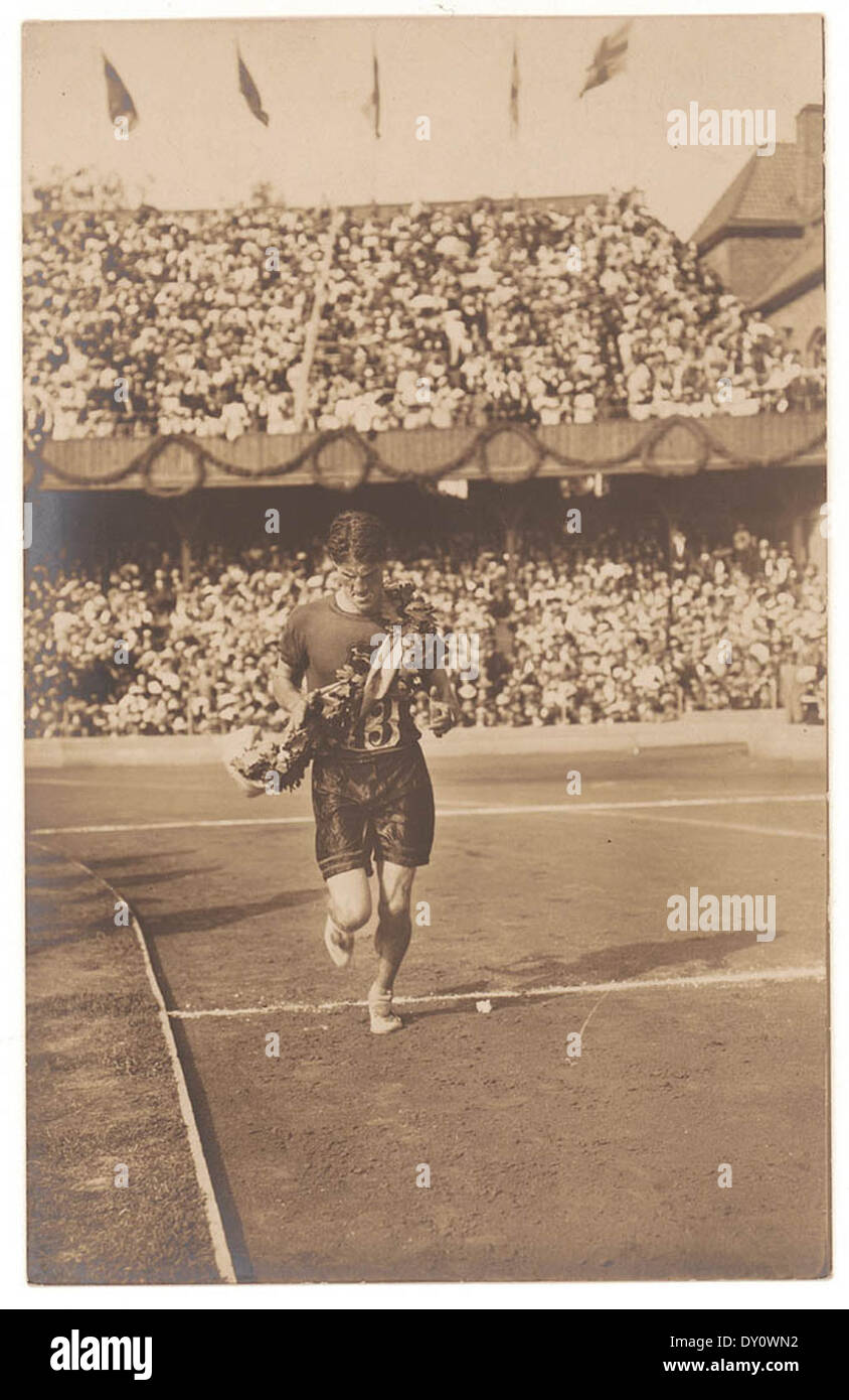 Kenneth McArthur, who won the marathon race for South Africa, Stockholm, 1912 Stock Photo