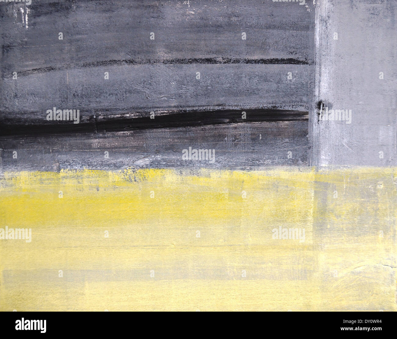 Grey and Yellow Abstract Art Painting Stock Photo Alamy