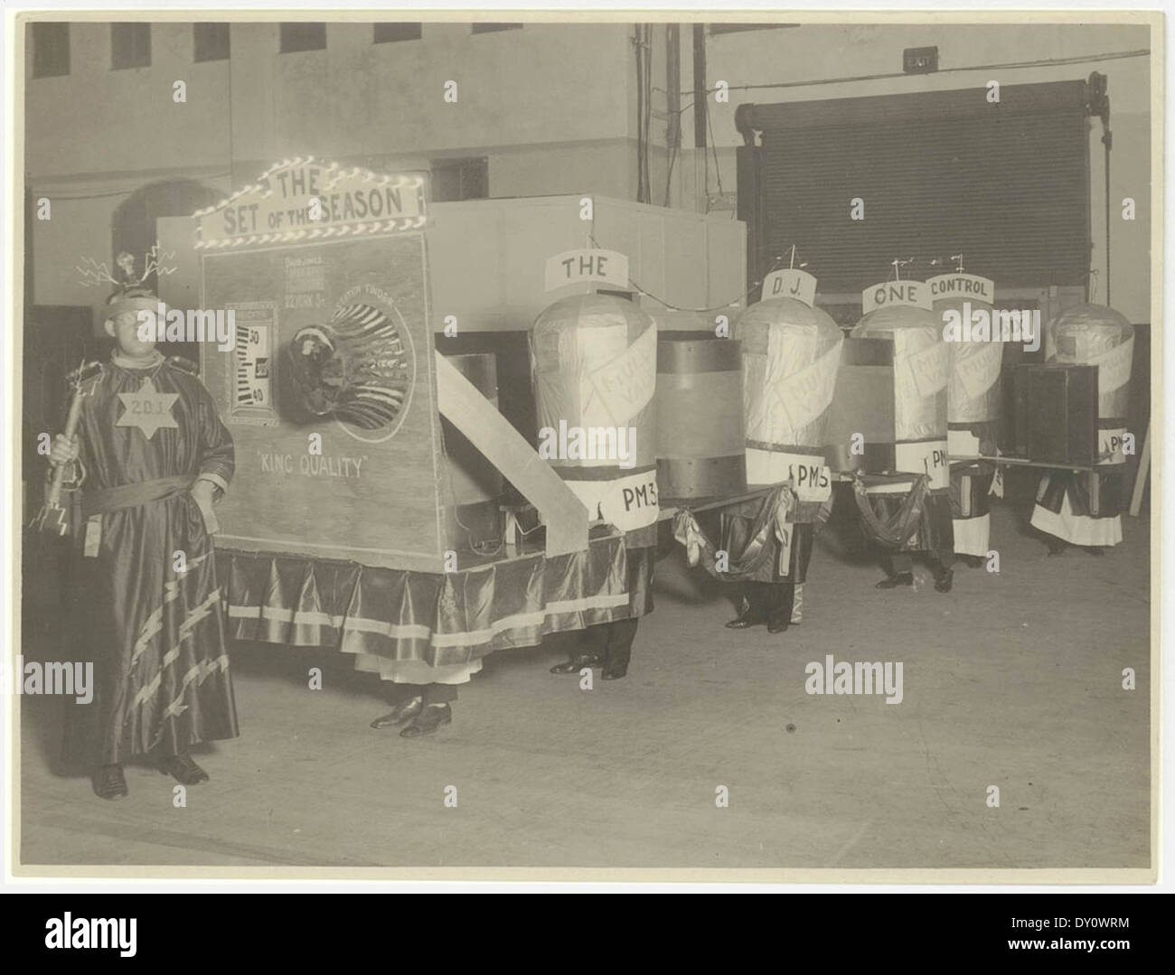 David jones entry of a radio float in a procession hires stock