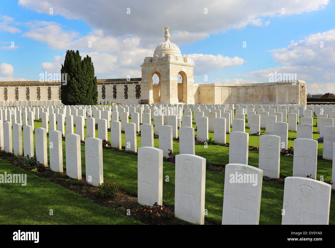 Tyne Cot World War One cemetery in Flanders Belgium Stock Photo